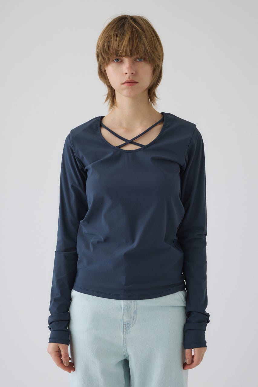 3/4 order start Cross strap skin tops GRY FREE