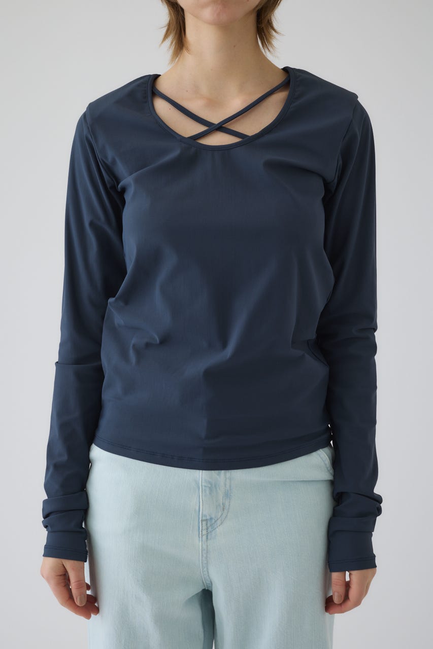 3/4 order start Cross strap skin tops GRY FREE