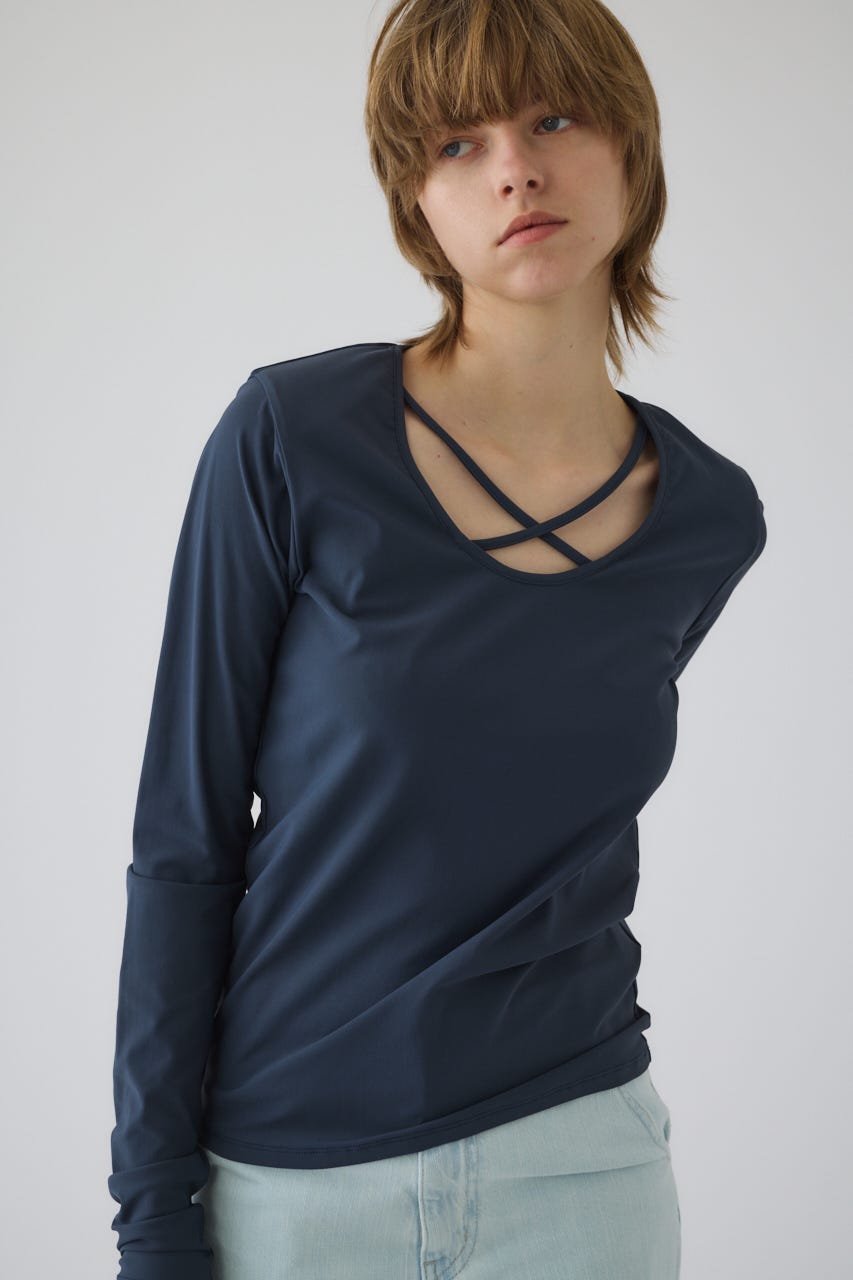 3/4 order start Cross strap skin tops GRY FREE