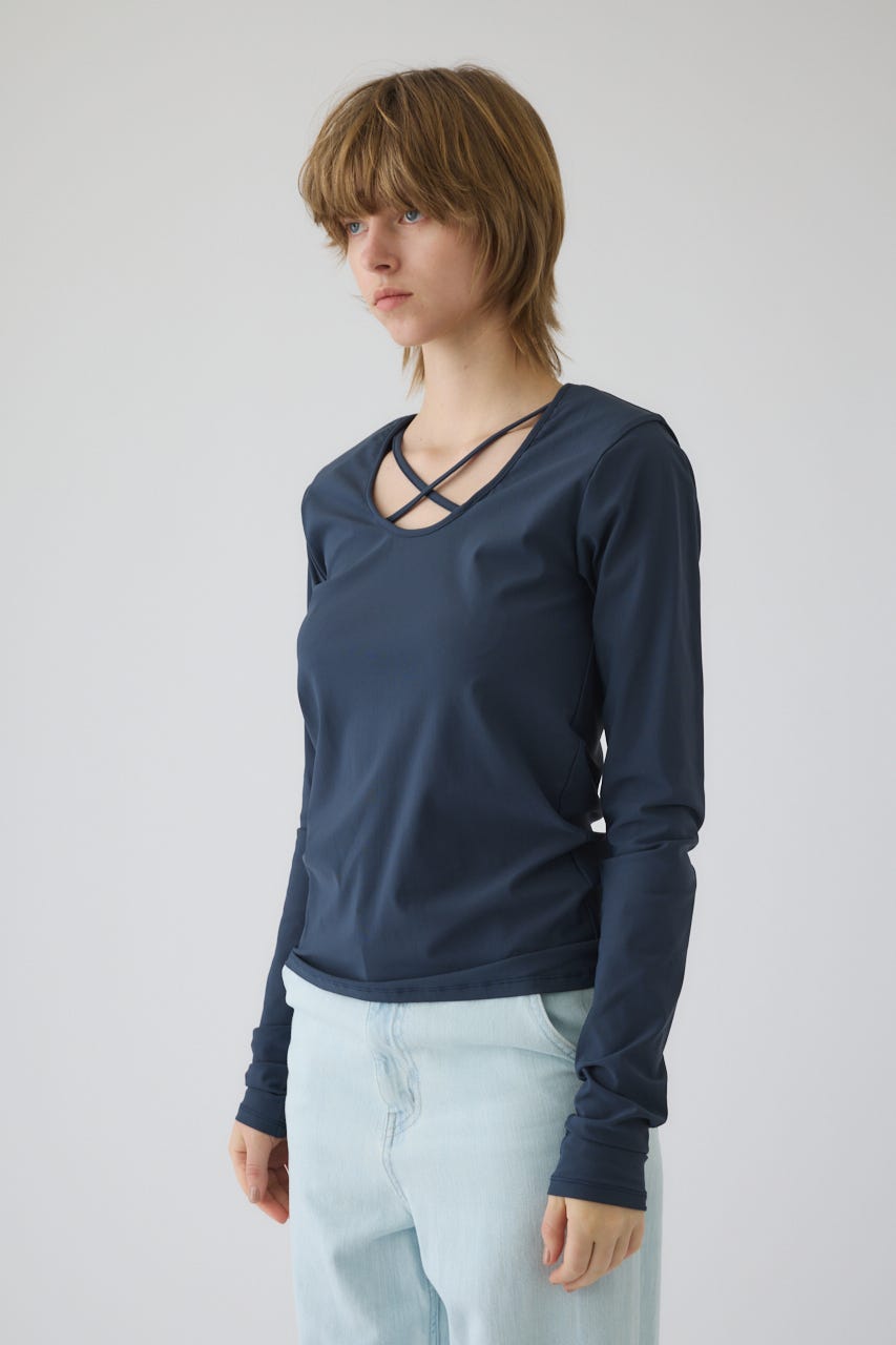 3/4 order start Cross strap skin tops GRY FREE