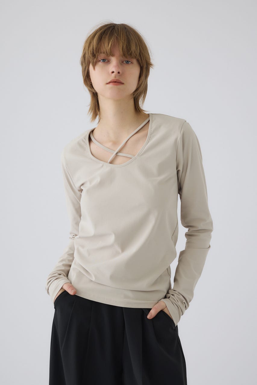 3/4 order start Cross strap skin tops L/GRY FREE