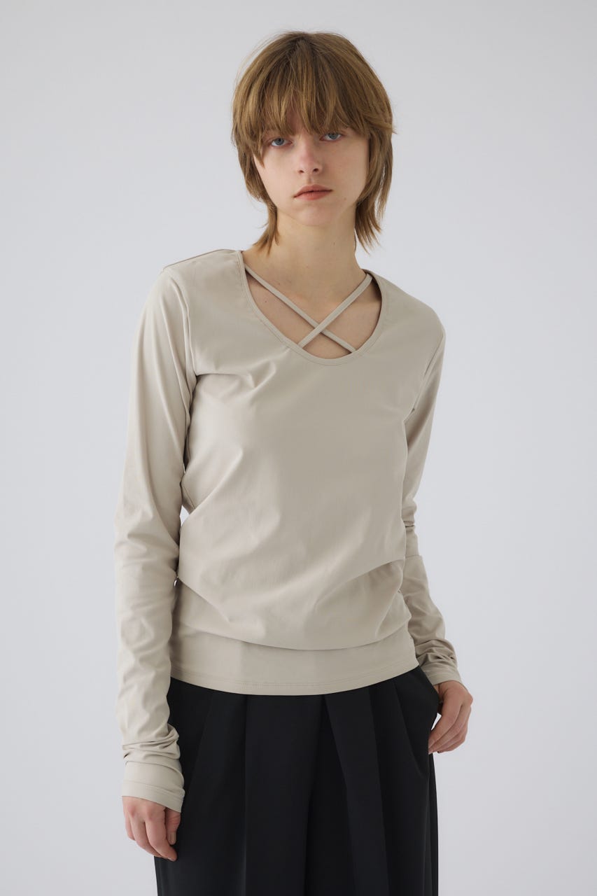 3/4 order start Cross strap skin tops L/GRY FREE