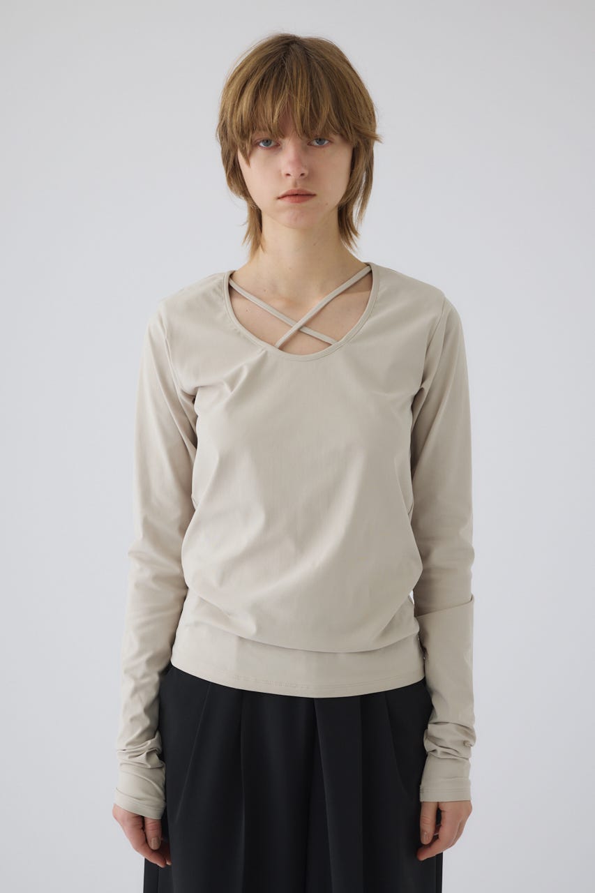 3/4 order start Cross strap skin tops L/GRY FREE