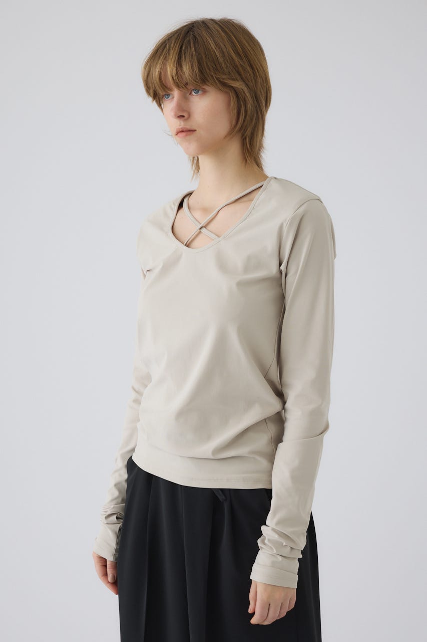 3/4 order start Cross strap skin tops L/GRY FREE