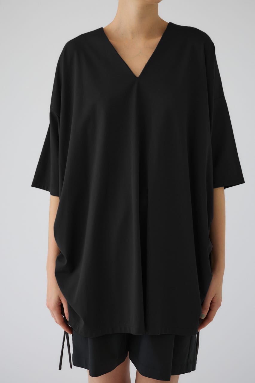 Side drawstring big T-shirts BLK FREE