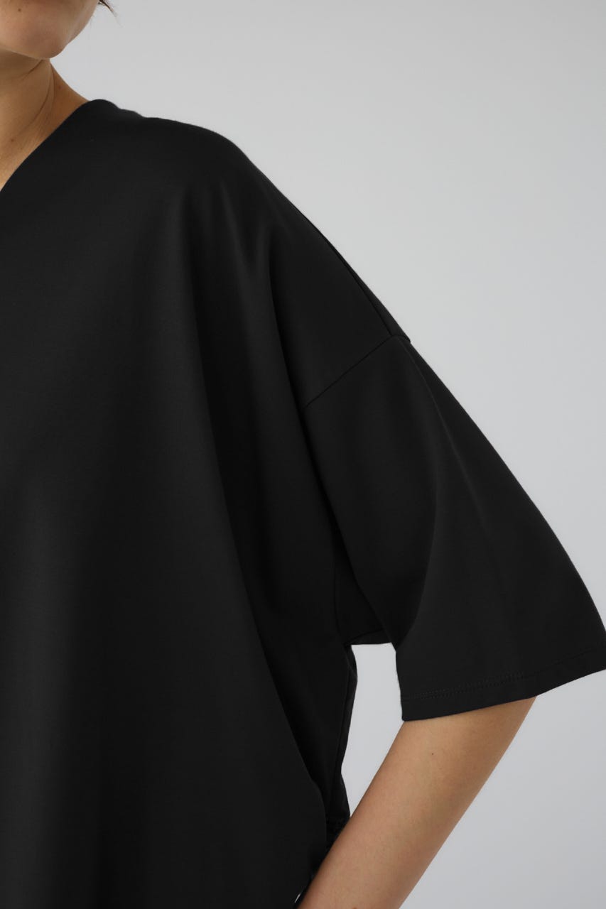 Side drawstring big T-shirts BLK FREE