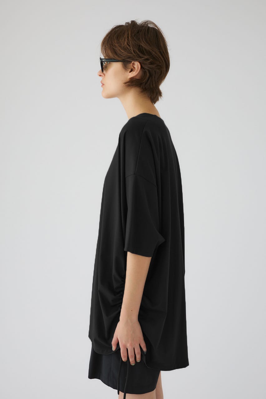 Side drawstring big T-shirts BLK FREE