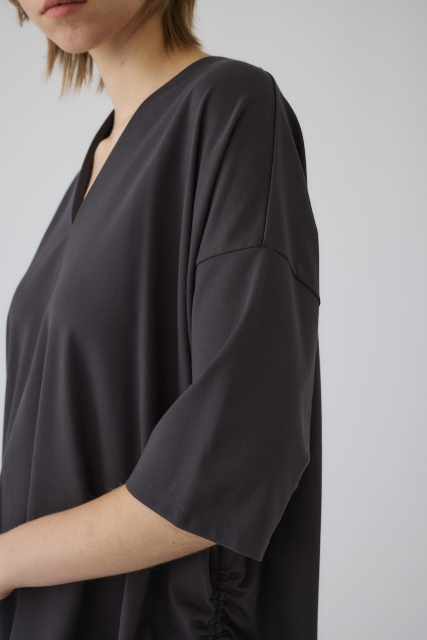 Side drawstring big T-shirts GRY FREE