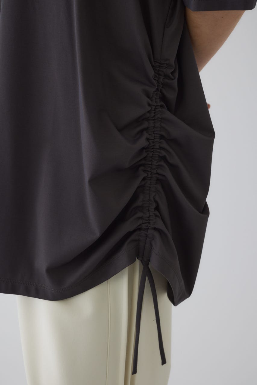 Side drawstring big T-shirts GRY FREE