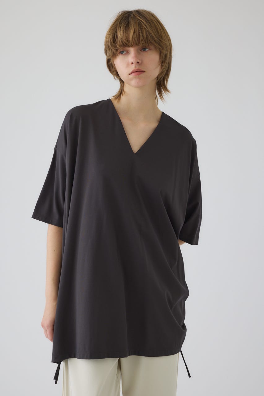 Side drawstring big T-shirts GRY FREE