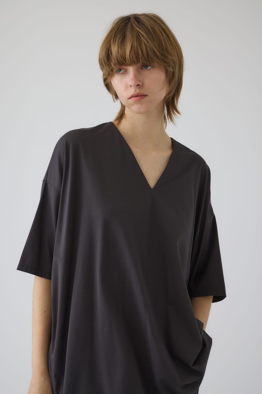 Side drawstring big T-shirts GRY FREE