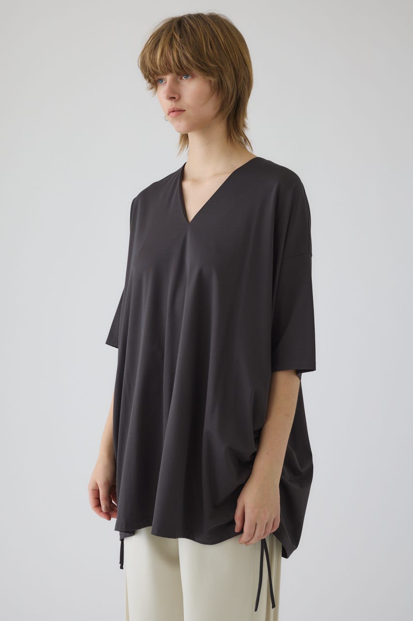 Side drawstring big T-shirts GRY FREE