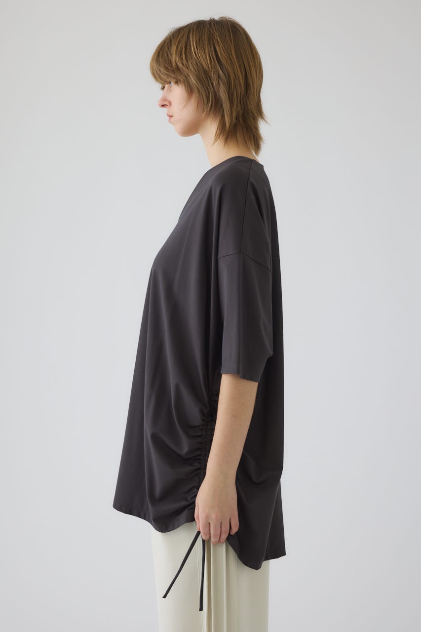 Side drawstring big T-shirts GRY FREE