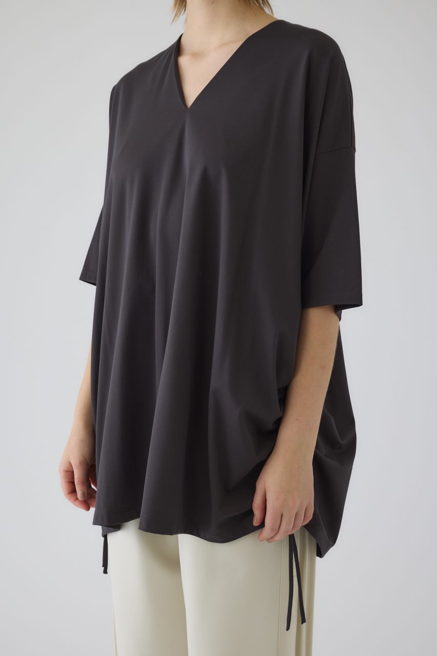 Side drawstring big T-shirts GRY FREE