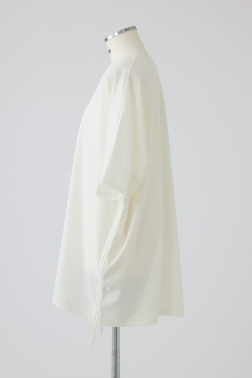 Side drawstring big T-shirts WHT FREE