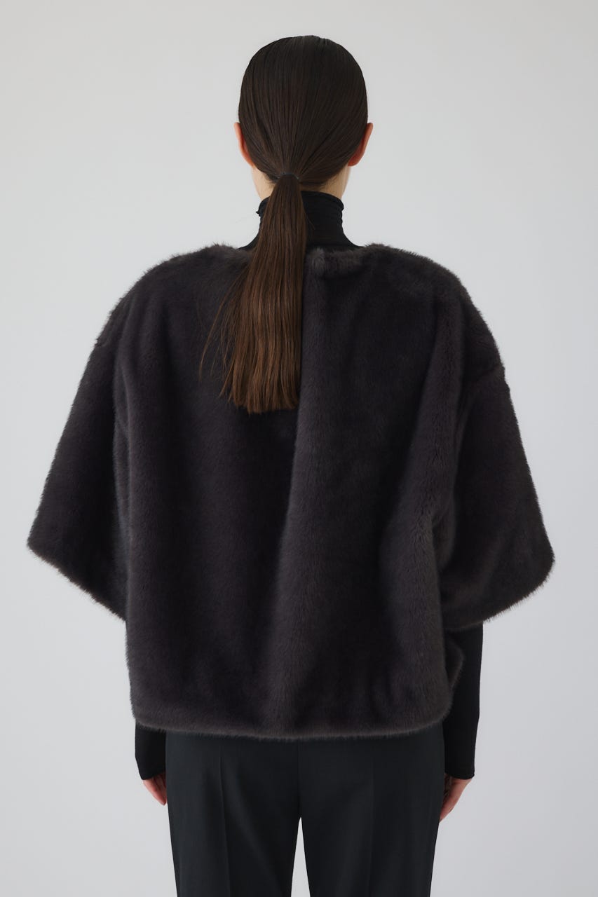 Square fur tops GRY FREE