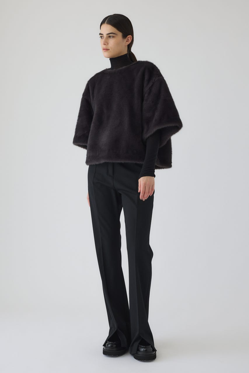 Square fur tops GRY FREE