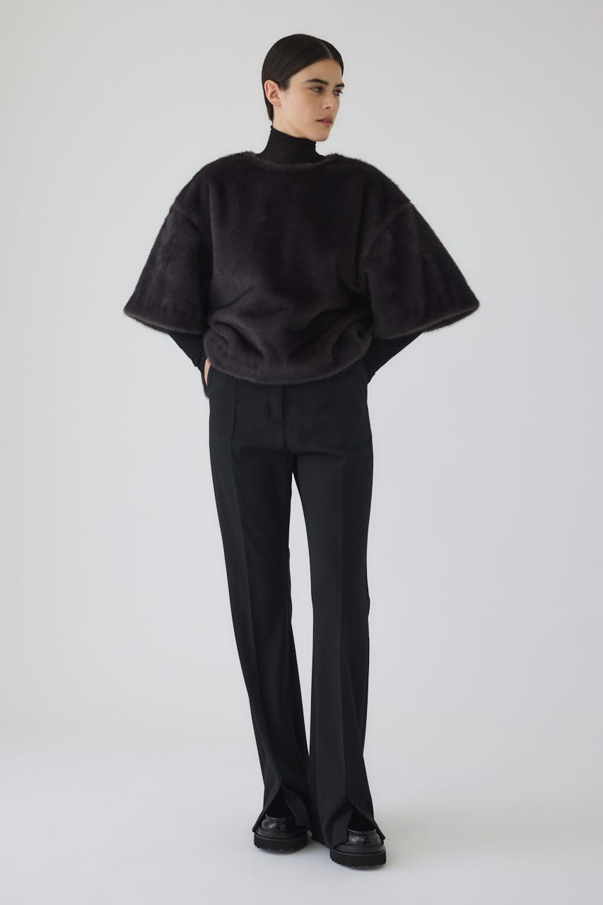 Square fur tops GRY FREE