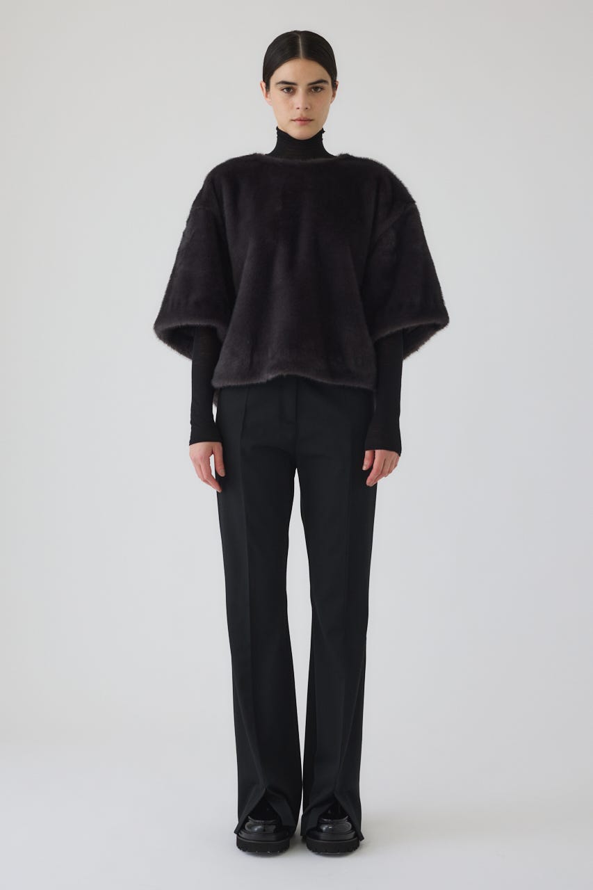 Square fur tops GRY FREE