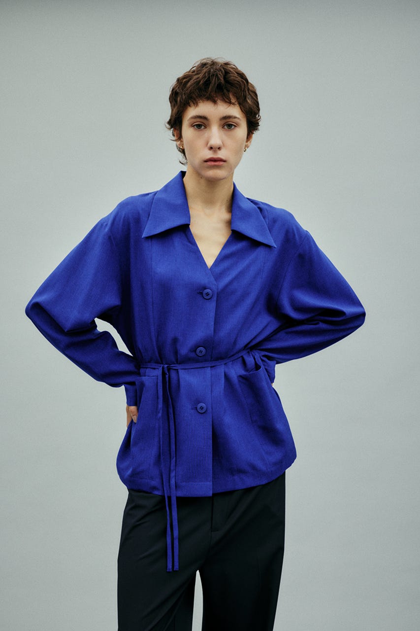 【27SS PRE ORDER】Relaxed Open-Collar Shirt D/BLU FREE