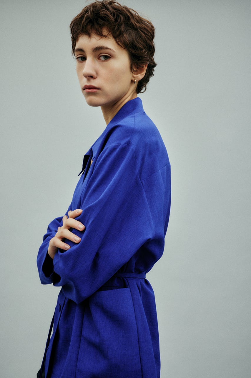 【27SS PRE ORDER】Relaxed Open-Collar Shirt D/BLU FREE