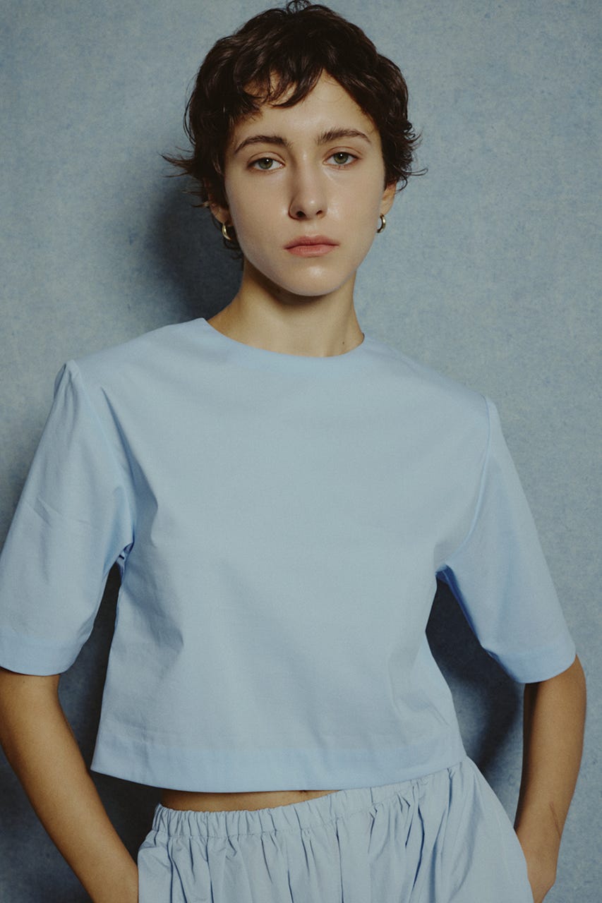 【27SS PRE ORDER】Shoulder-Padded Blouse L/BLU 38