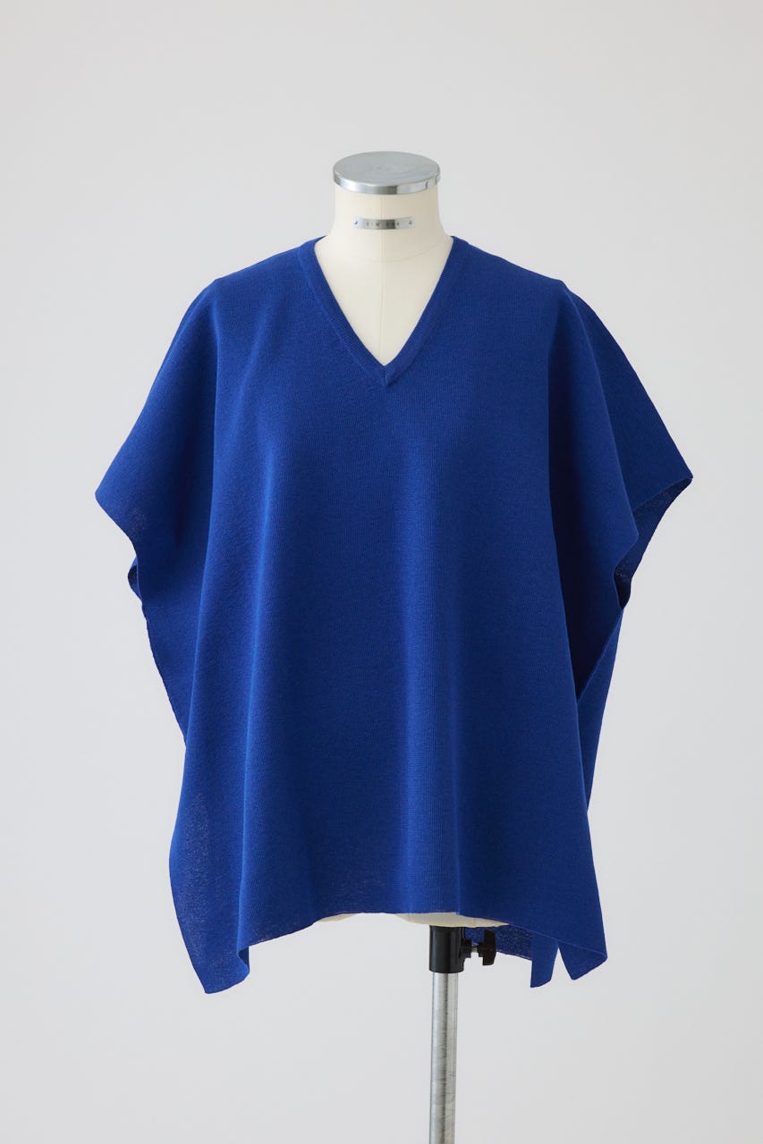 【27SS PRE ORDER】Wide Square V-Neck Knit Top D/BLU FREE