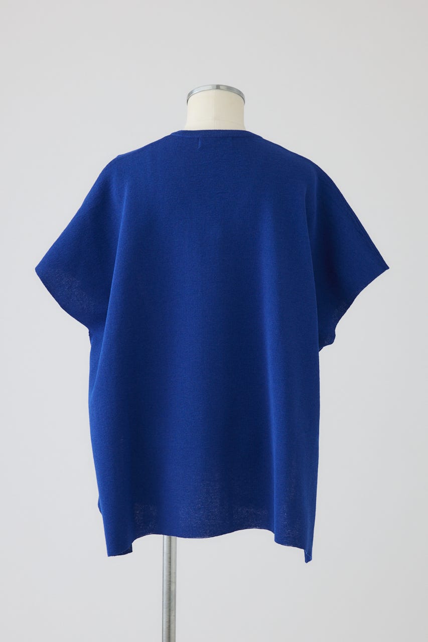 【27SS PRE ORDER】Wide Square V-Neck Knit Top D/BLU FREE