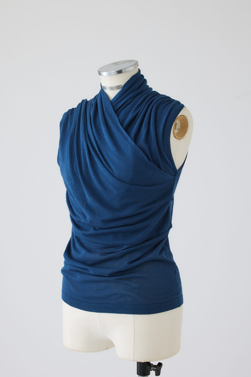 【27SS PRE ORDER】Front-Twist Sleeveless Top BLU FREE