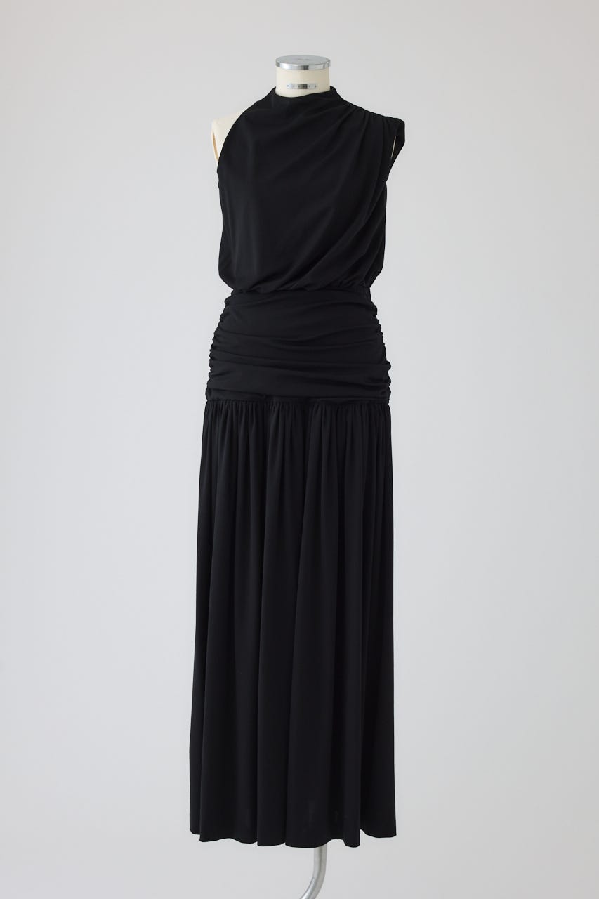 【27SS PRE ORDER】Fluid Draped Jersey Dress BLK 38