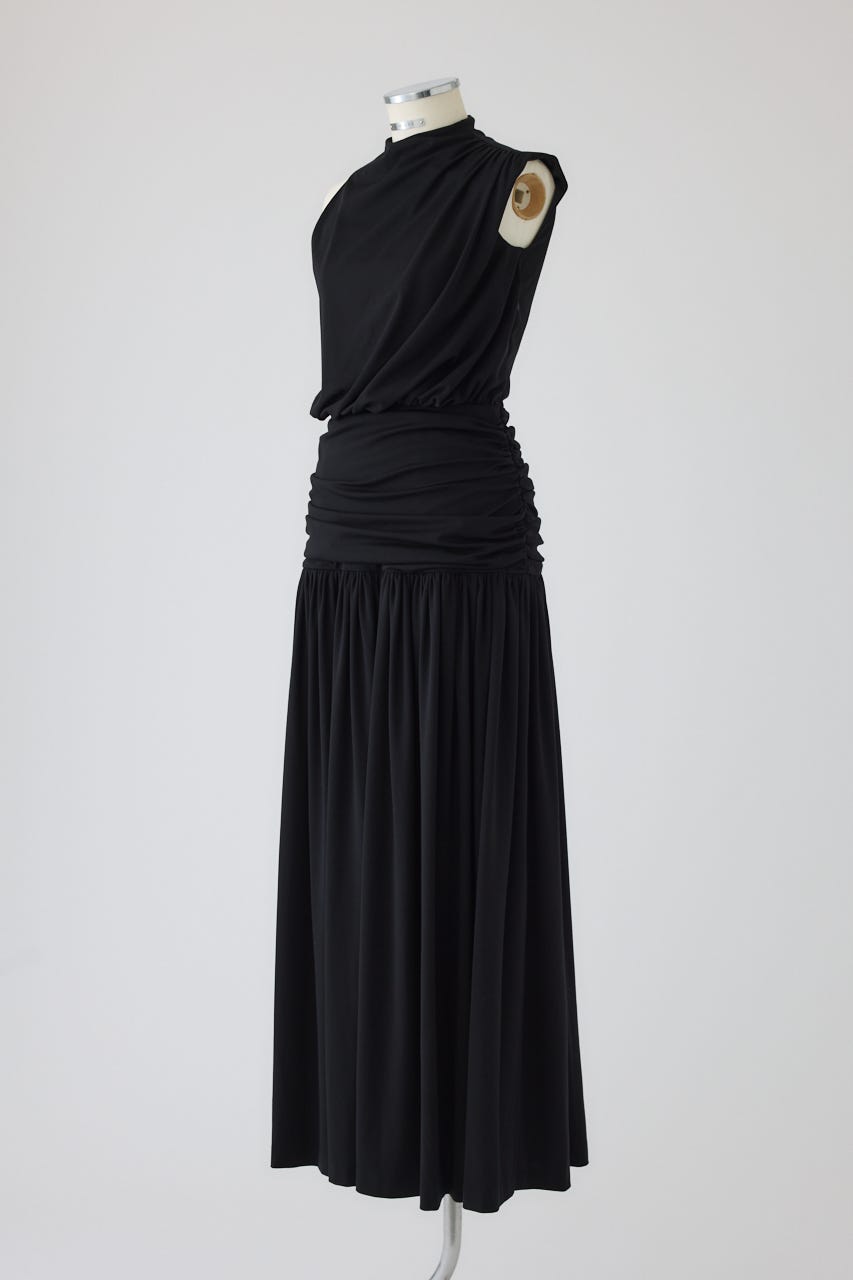 【27SS PRE ORDER】Fluid Draped Jersey Dress BLK 38