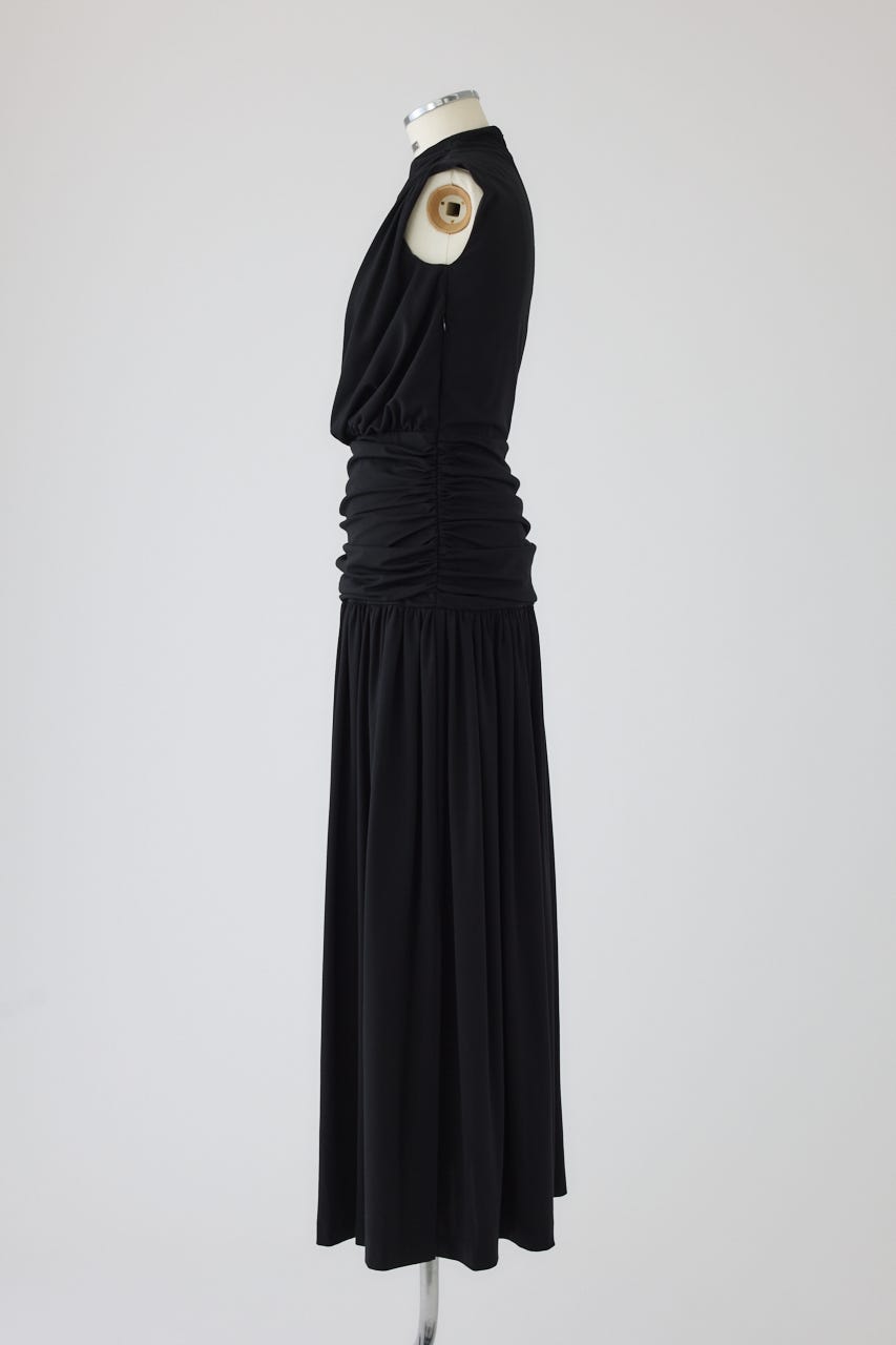 【27SS PRE ORDER】Fluid Draped Jersey Dress BLK 38
