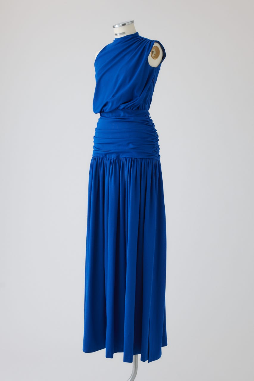 【27SS PRE ORDER】Fluid Draped Jersey Dress D/BLU 36