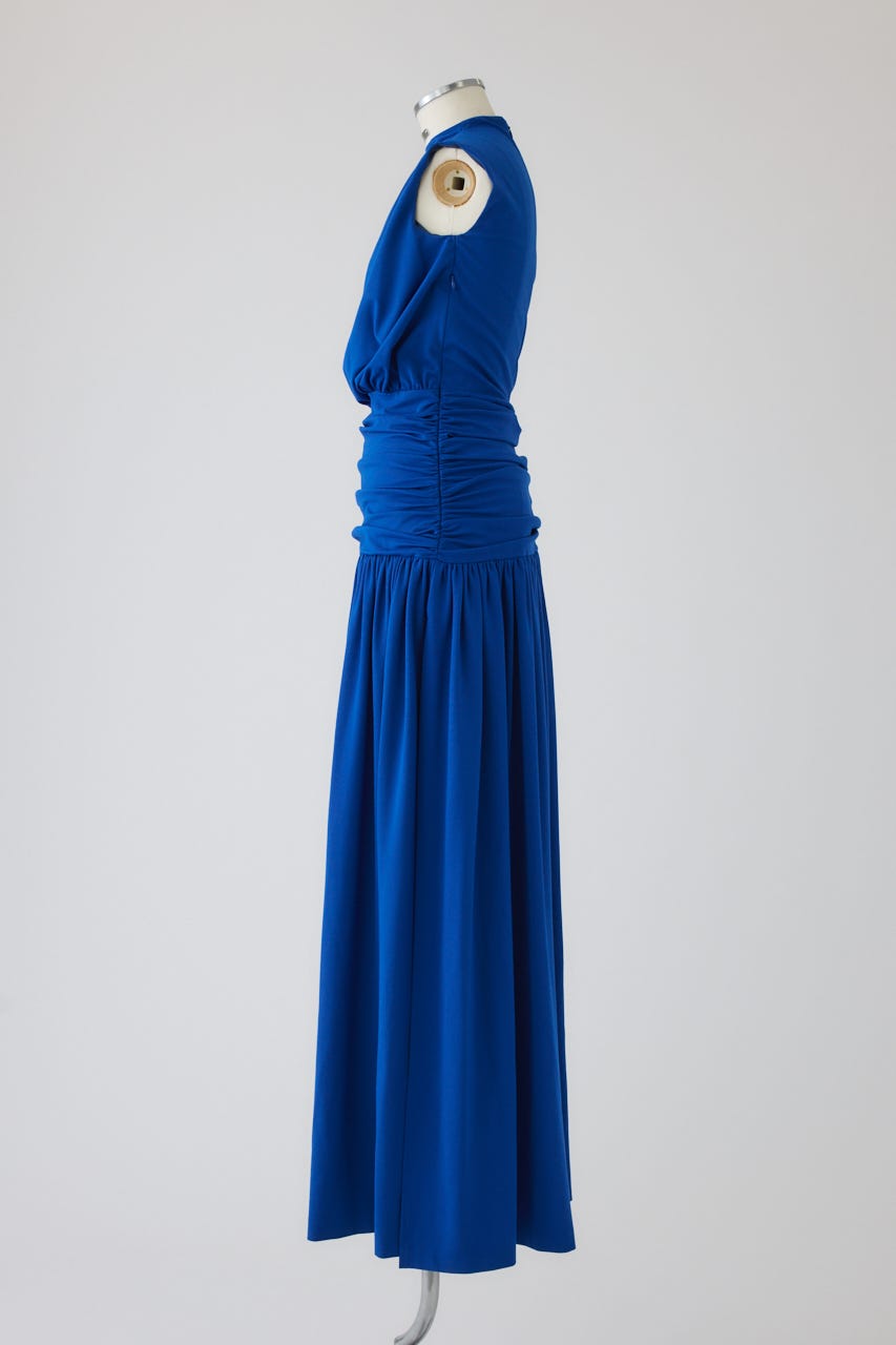 【27SS PRE ORDER】Fluid Draped Jersey Dress D/BLU 36