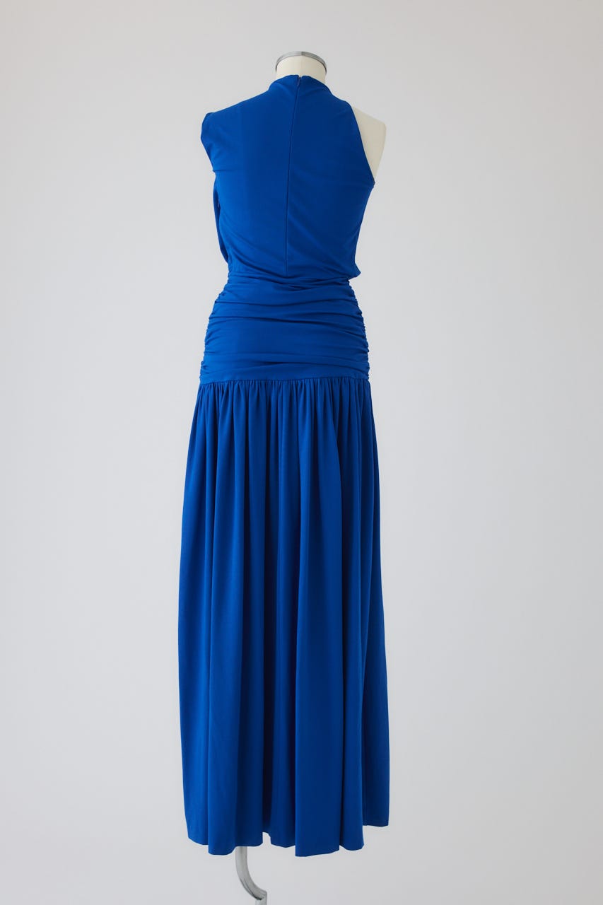 【27SS PRE ORDER】Fluid Draped Jersey Dress D/BLU 36
