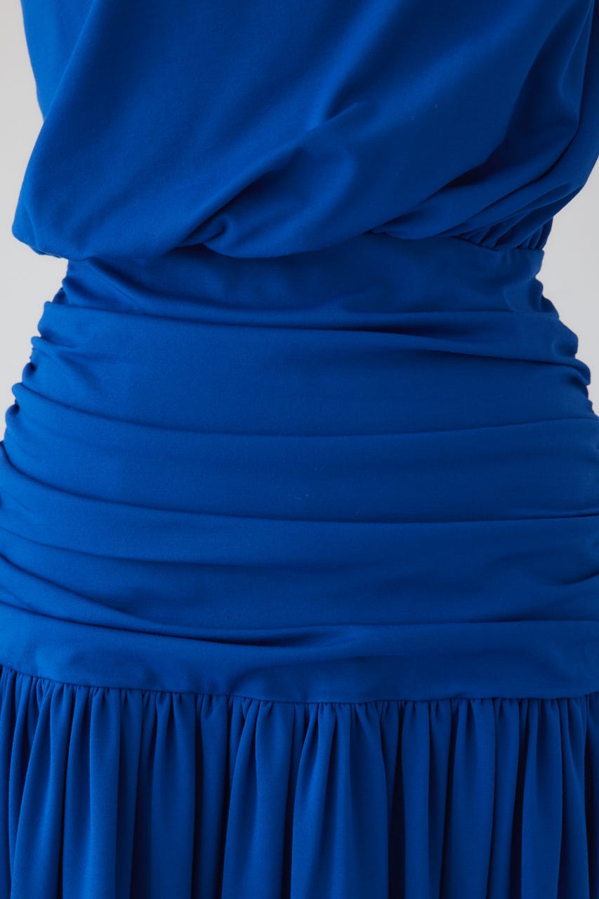 【27SS PRE ORDER】Fluid Draped Jersey Dress D/BLU 36