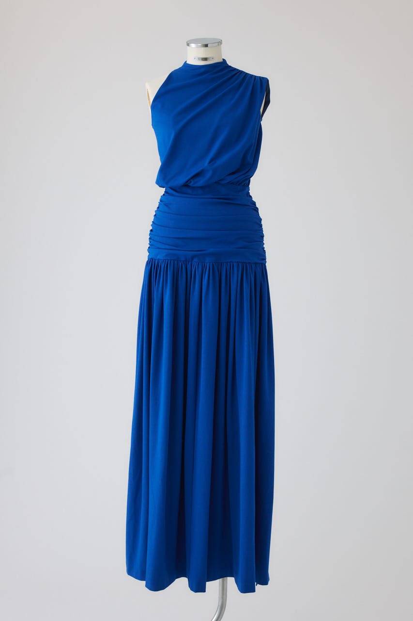【27SS PRE ORDER】Fluid Draped Jersey Dress D/BLU 36