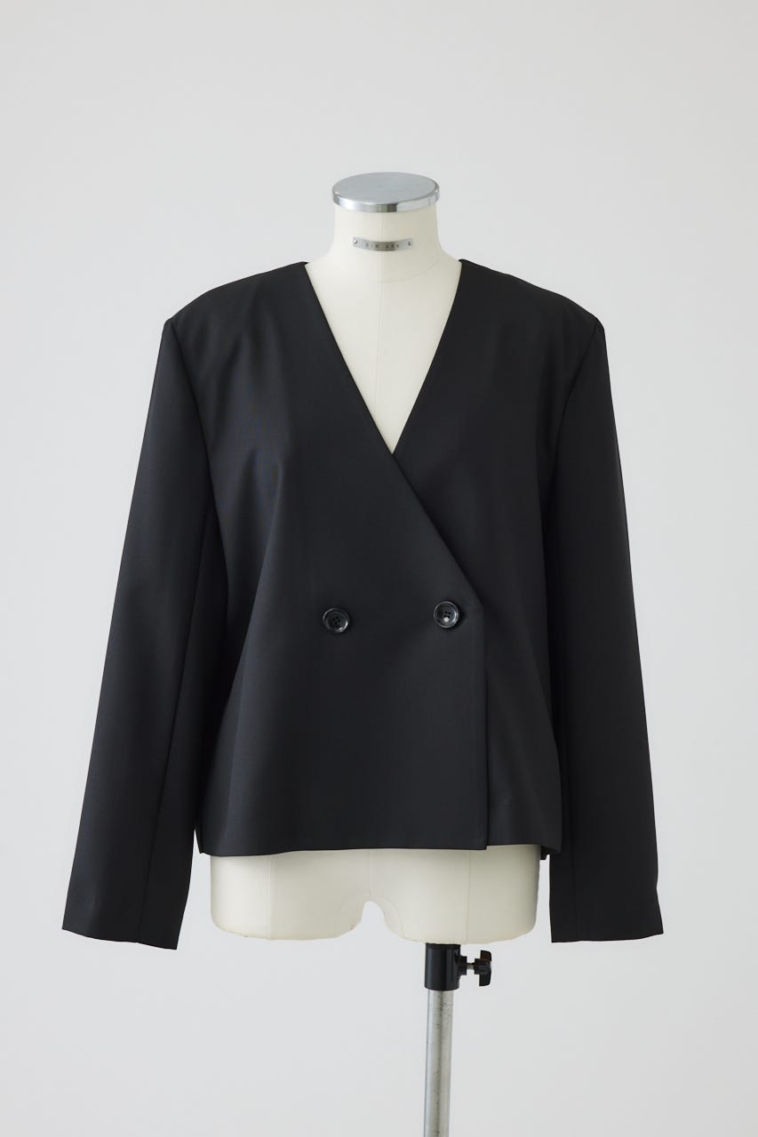 【27SS PRE ORDER】Padded Shoulder Short JK BLK FREE