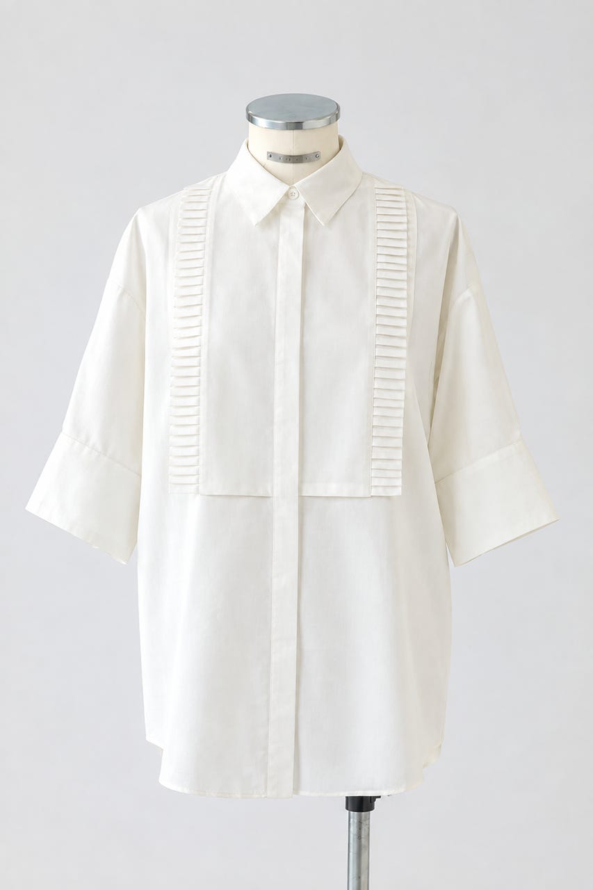 【27SS PRE ORDER】Tuck Frill SH O/WHT FREE