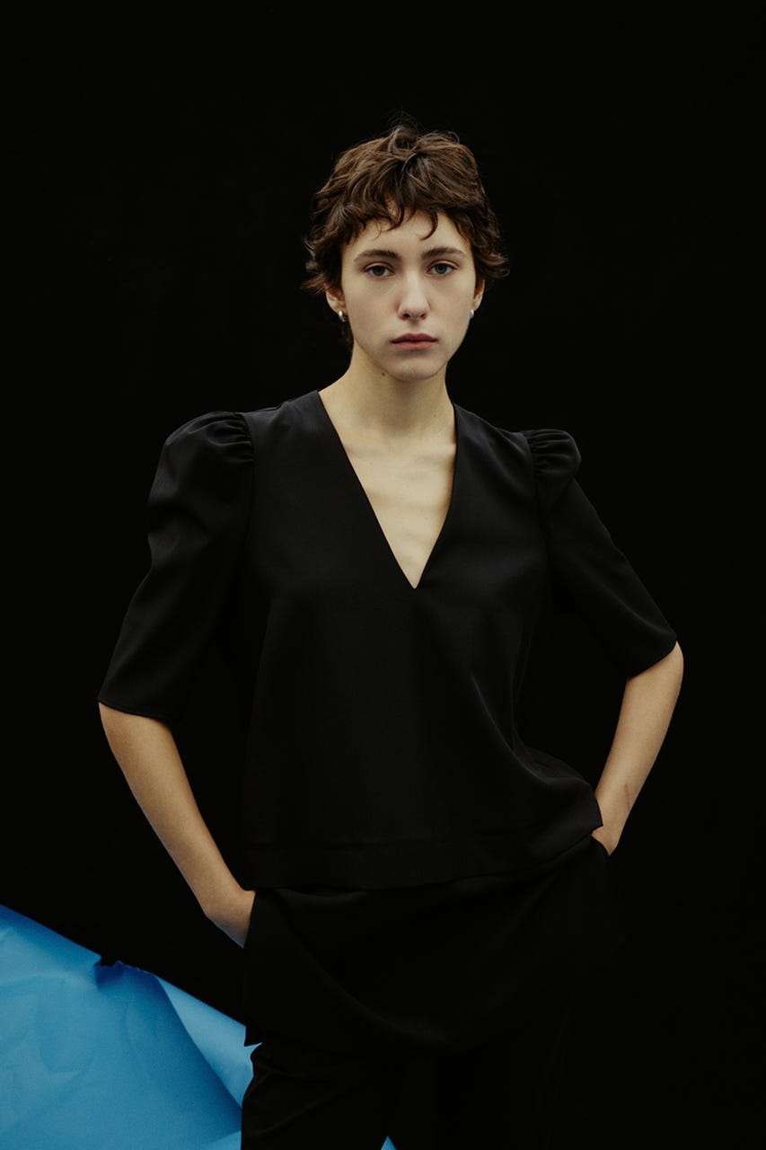 【27SS PRE ORDER】Puff-Sleeve Long Tops BLK FREE