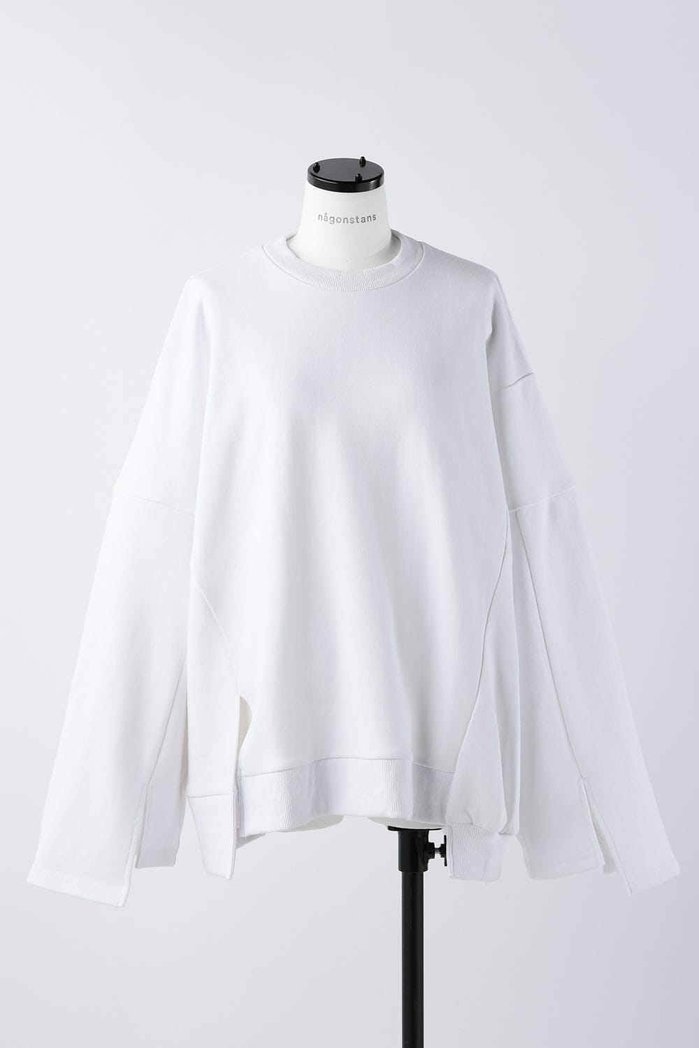 round-hem pullover WHT M