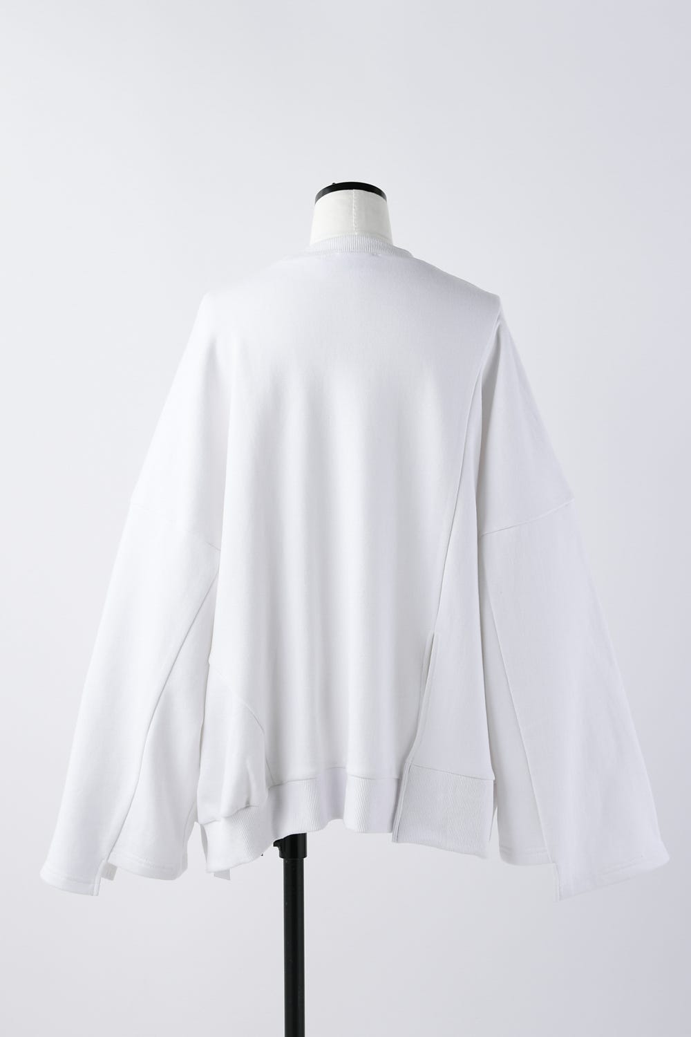 round-hem pullover WHT M