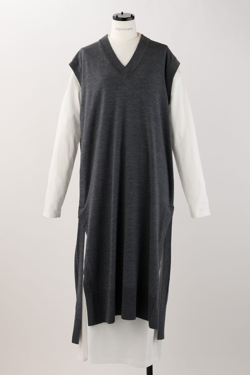 knit×cut dress Stone M