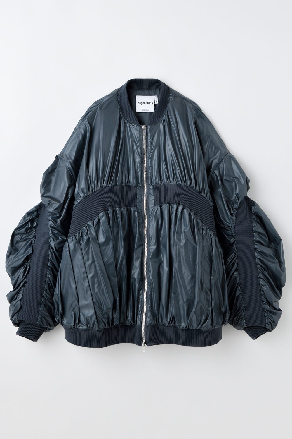 rib drape stadium jumper Cement M