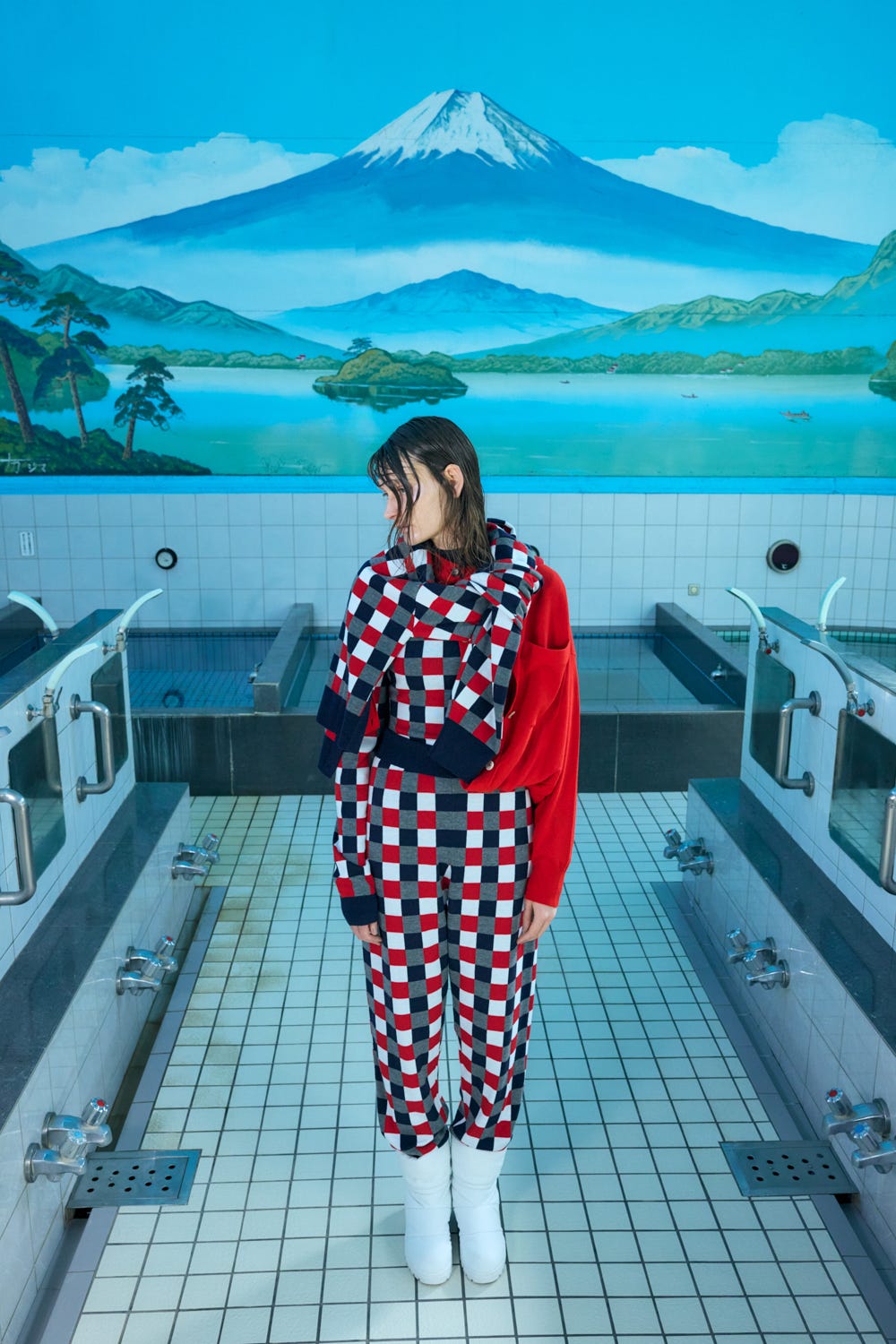 jacquard knit cardigan Chili M