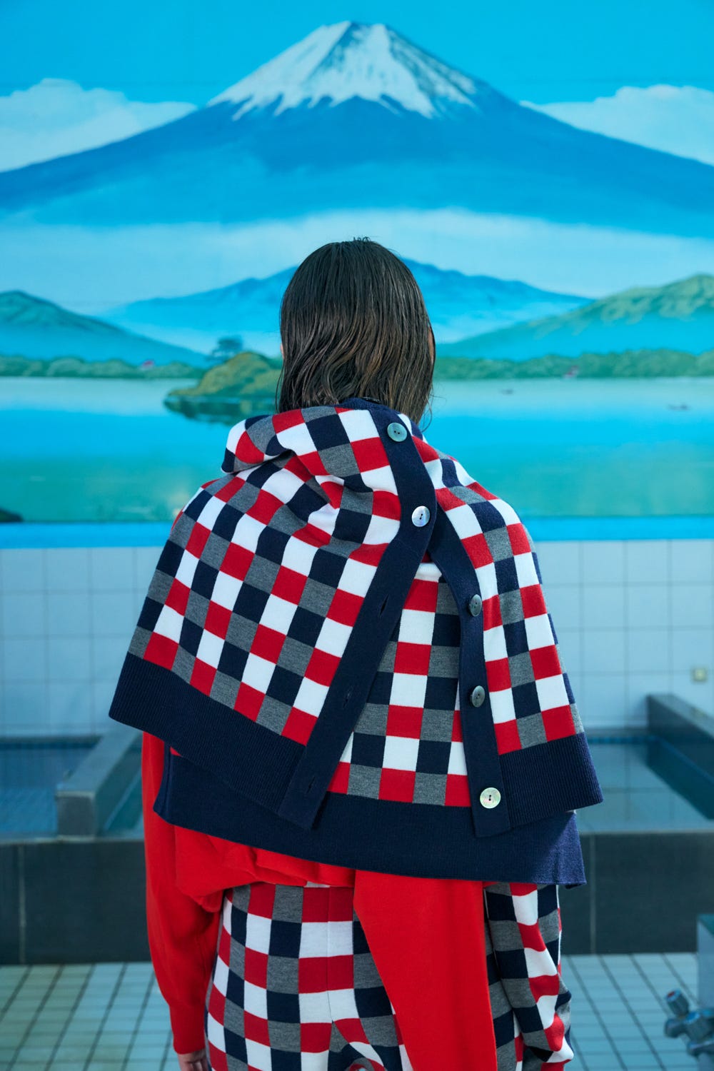 jacquard knit cardigan Chili M