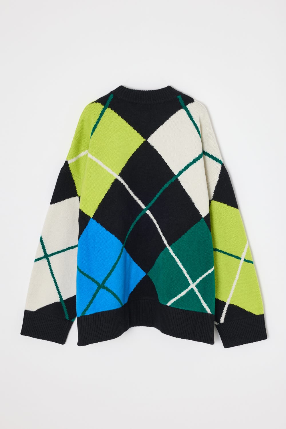 argyle　knit pullover Black M