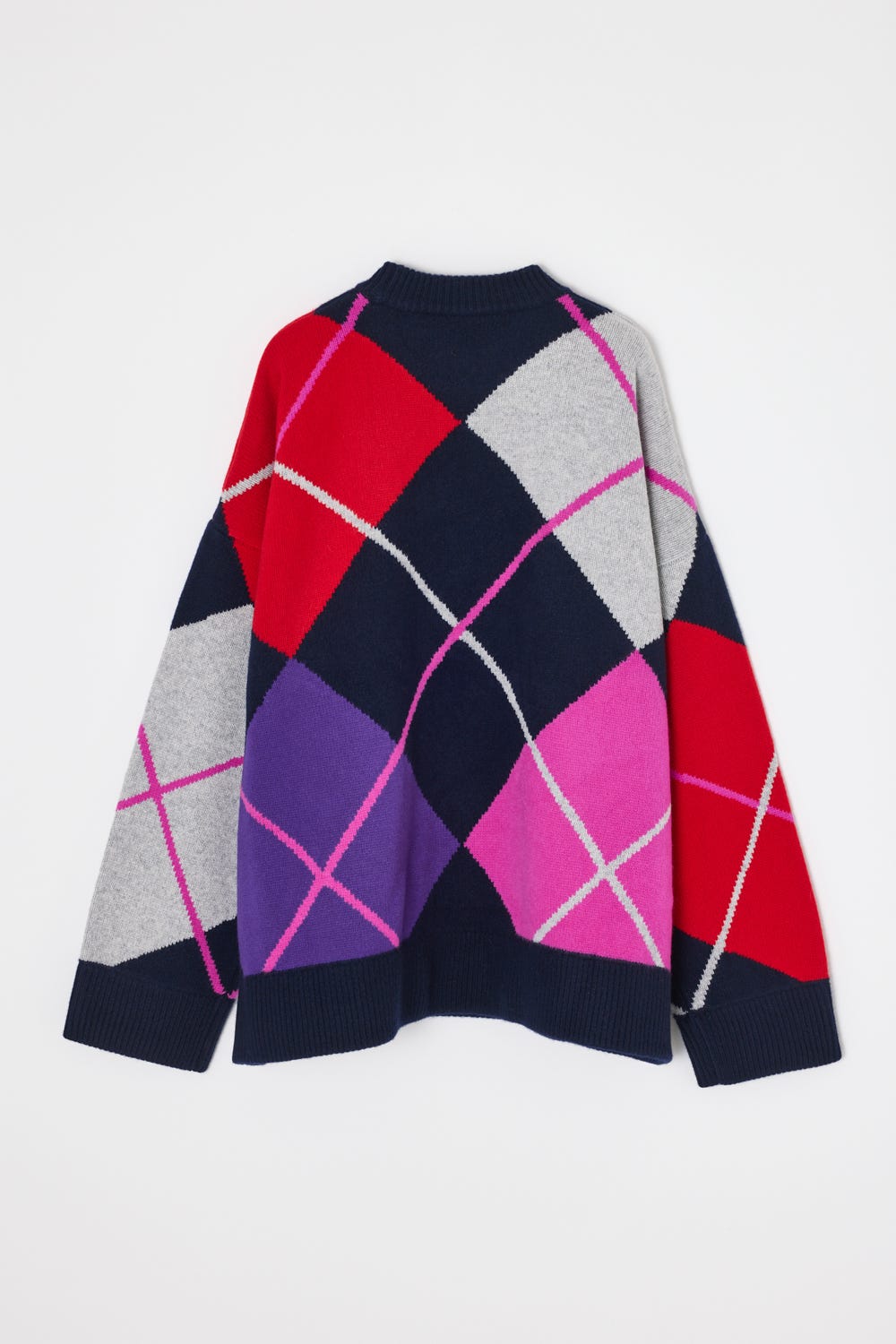 argyle　knit pullover Space M