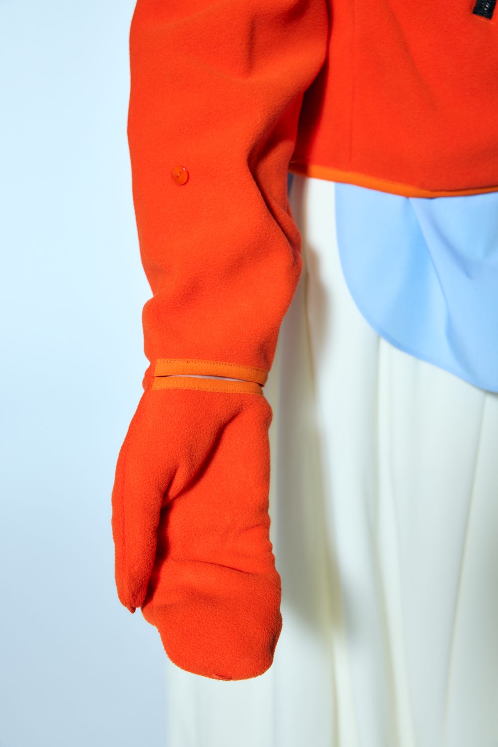 jacquard knit cardigan Orange M