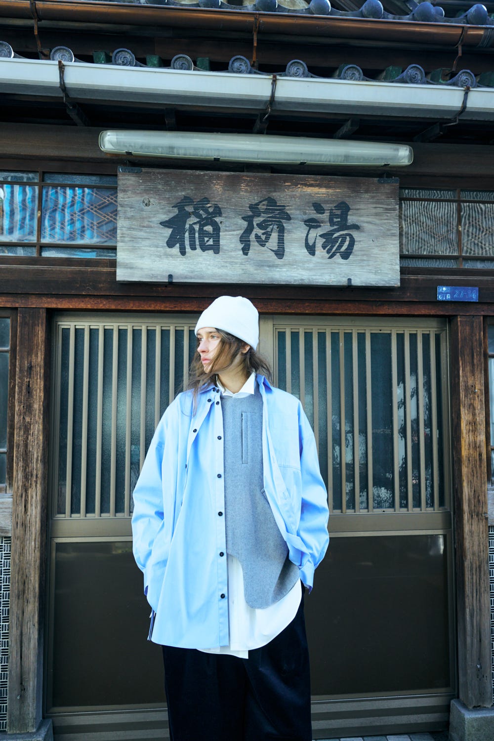 2way front shirt Water M